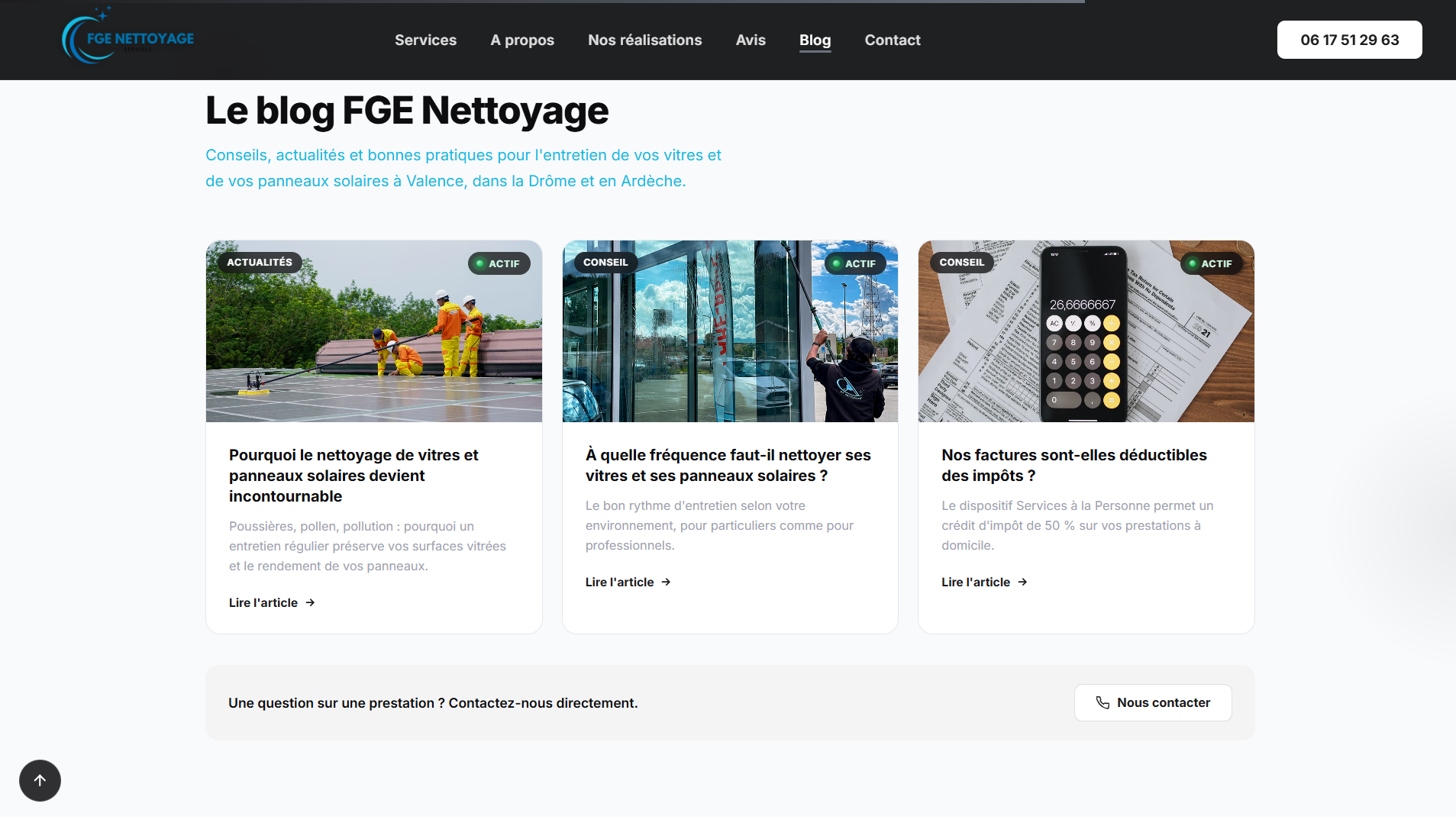 Blog du site FGE Nettoyage